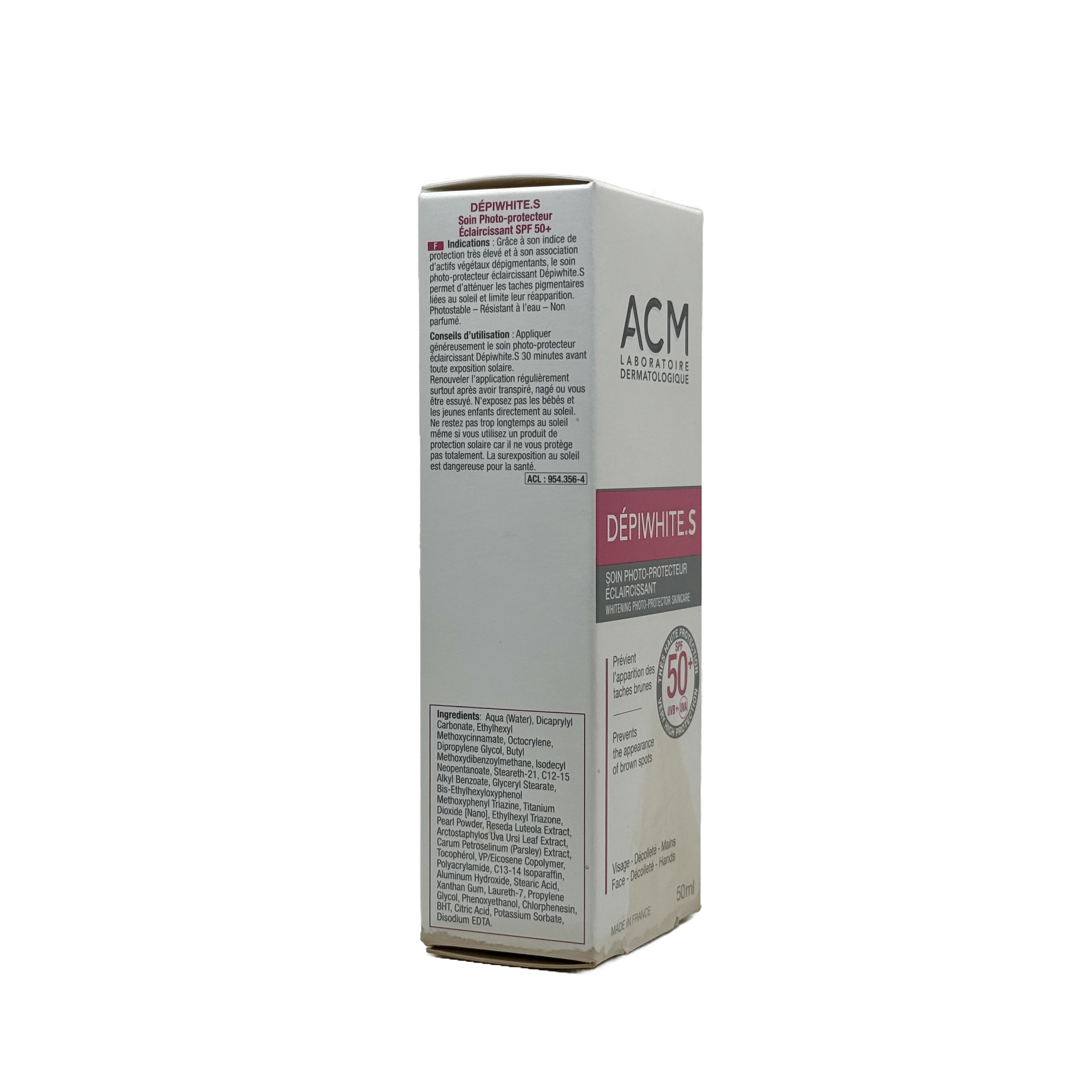 ACM Depiwhite.S 50ml Photo-Protector Skincare SPF 50+ اي سي ام ديبيوايت اس50   مل واقي شمسي بعامل حماية 50+