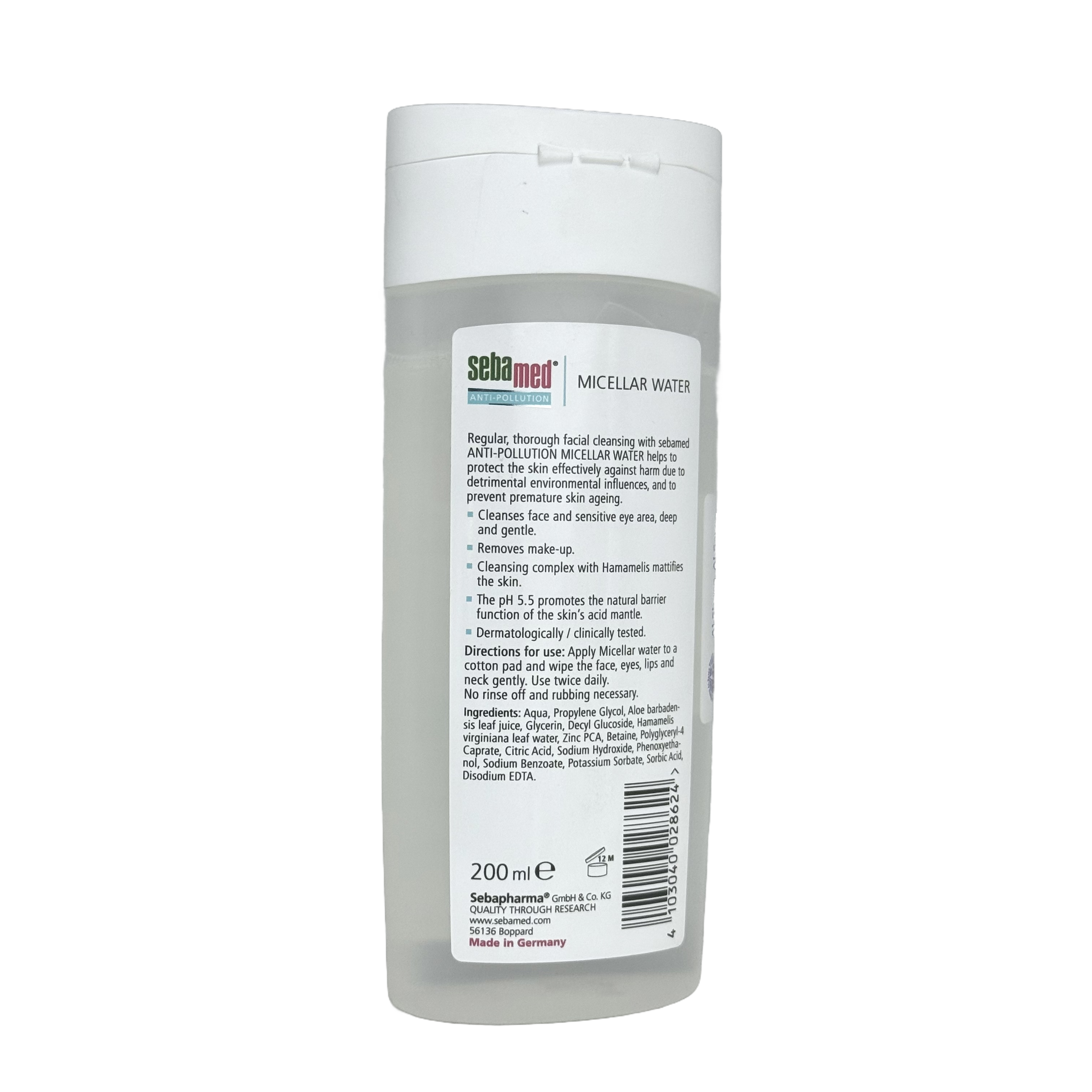 Sebamed Micellar Water Anti Pollution For Oily And Combination Skin 200ml - سيباميد ماء ميسيلار مضاد للتلوث للبشرة الدهنية والمختلطة 200 مل