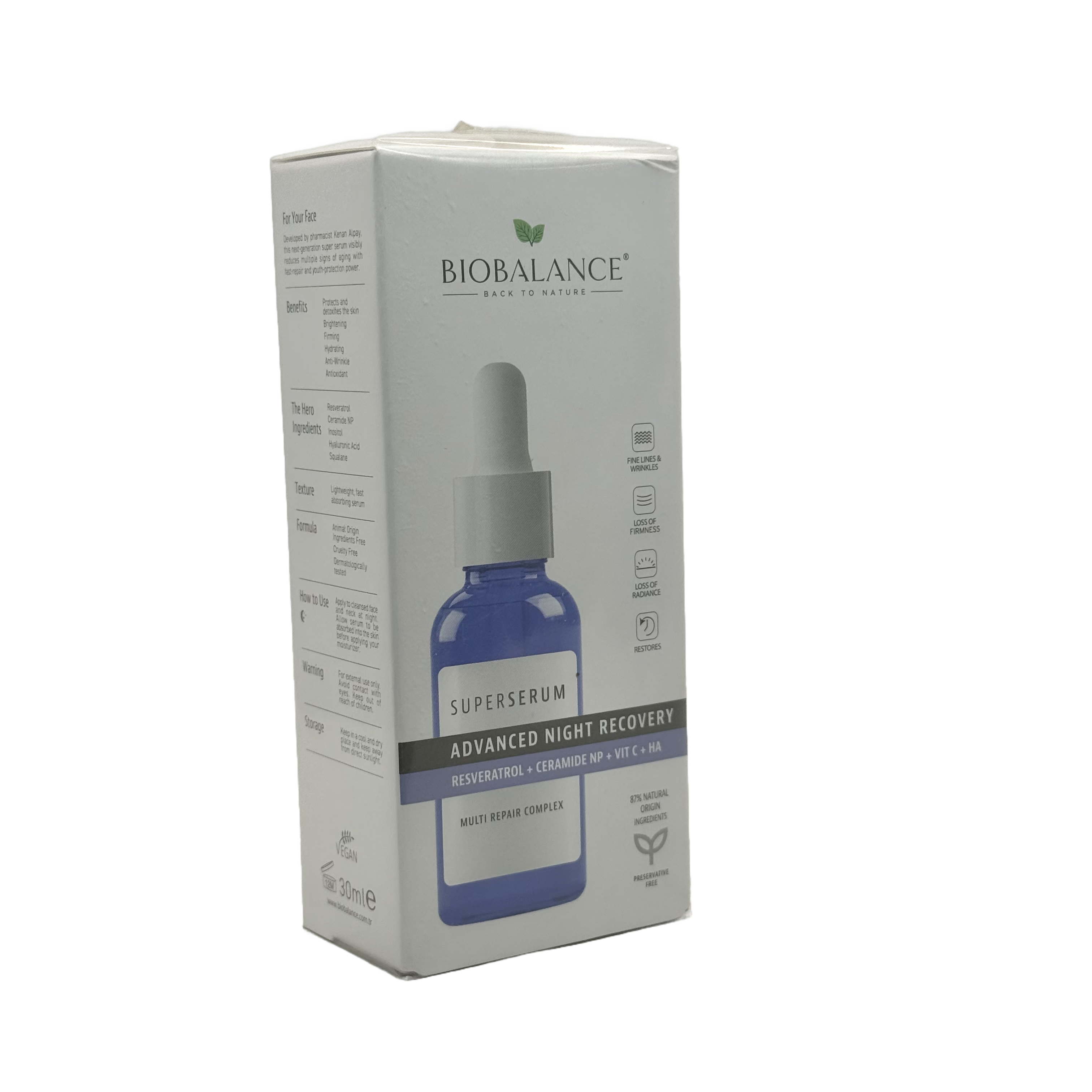 BioBalance Advanced Night Recovery Serum 30ml - بايوبالانس سيروم الانتعاش الليلي المتقدم 30 مل