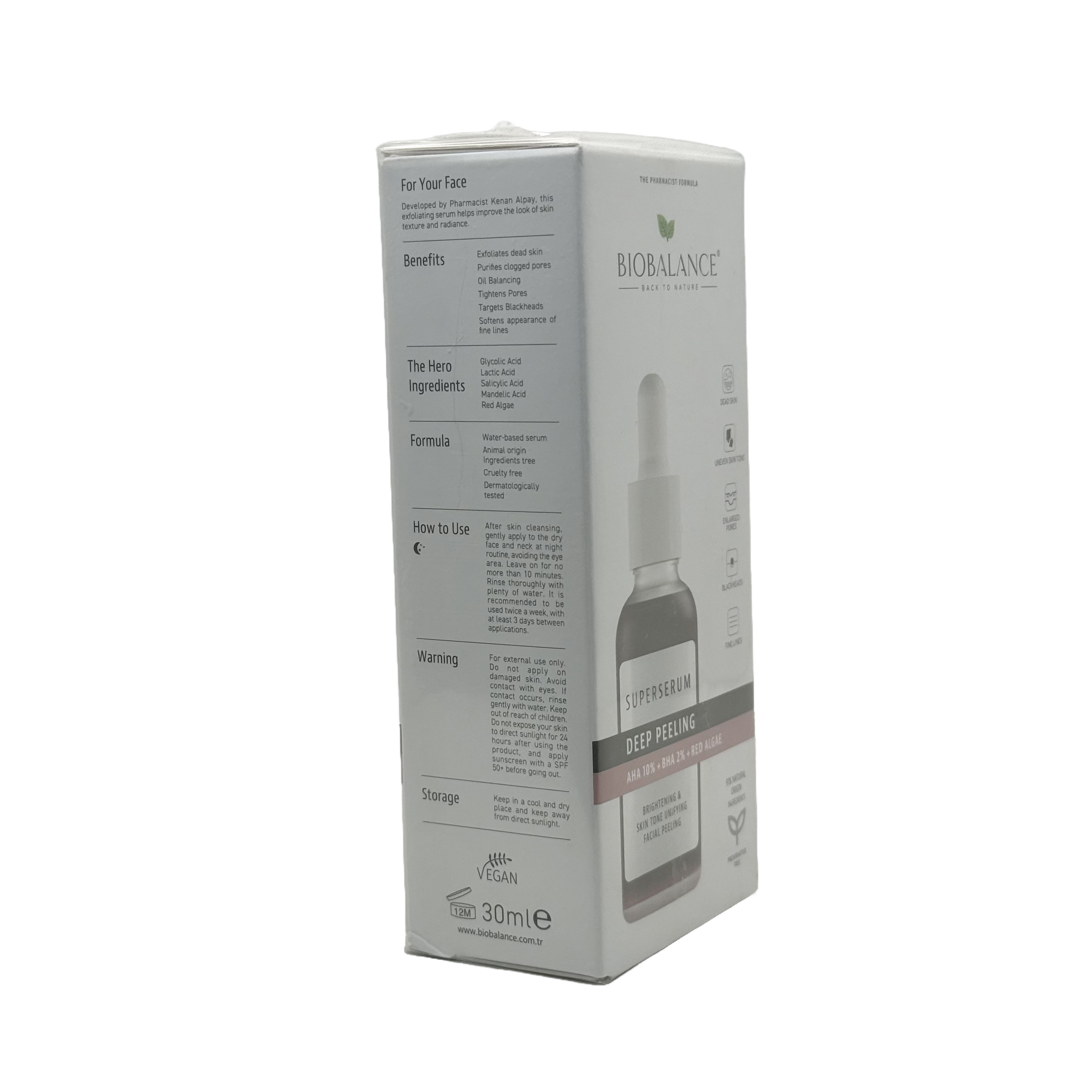 Biobalance Deep Peeling Super Serum AHA 10% BHA 2% 30ml - بيوبالانس سيروم التقشير العميق الفائق ايه اتش ايه 10% بي اتش ايه 2% 30 مل