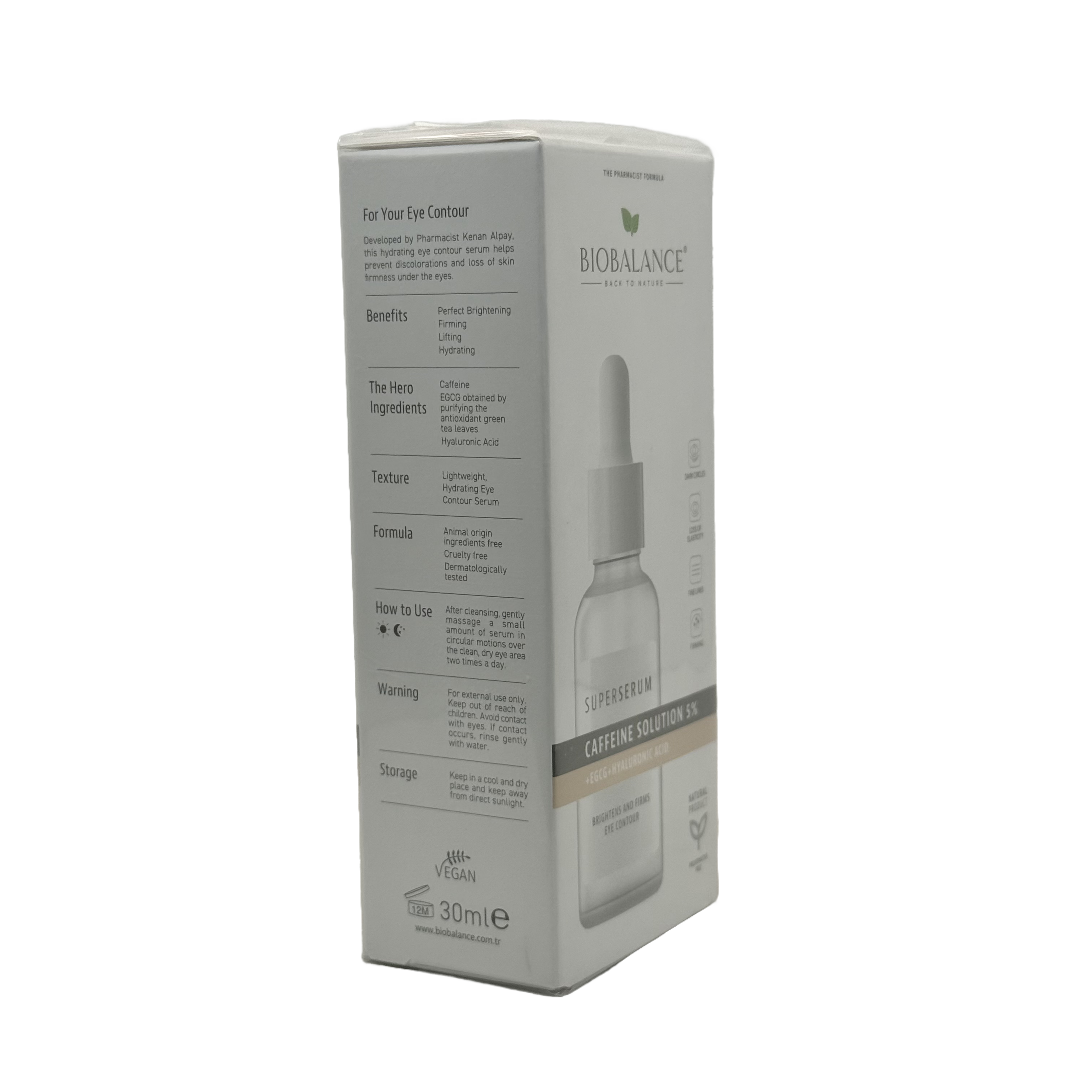 Biobalance Natural Caffeine Solution 5% Super Serum 30ml - بيوبالانس سيروم محلول الكافيين الطبيعي 5% الفائق 30 مل