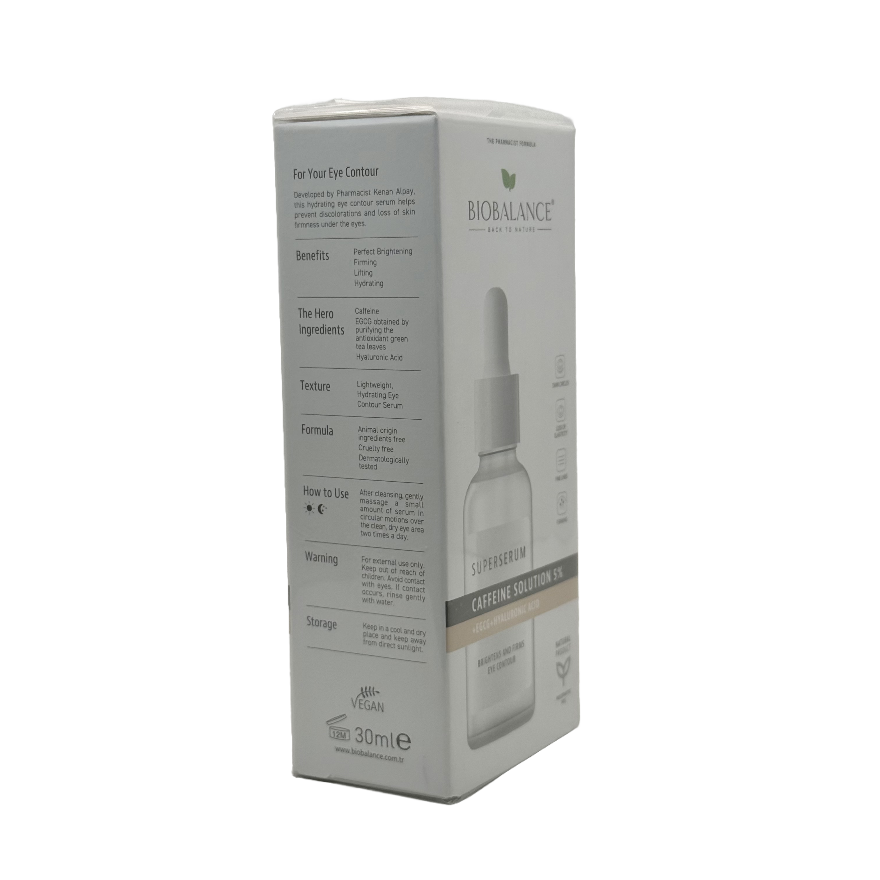 Biobalance Natural Caffeine Solution 5% Super Serum 30ml - بيوبالانس سيروم محلول الكافيين الطبيعي 5% الفائق 30 مل