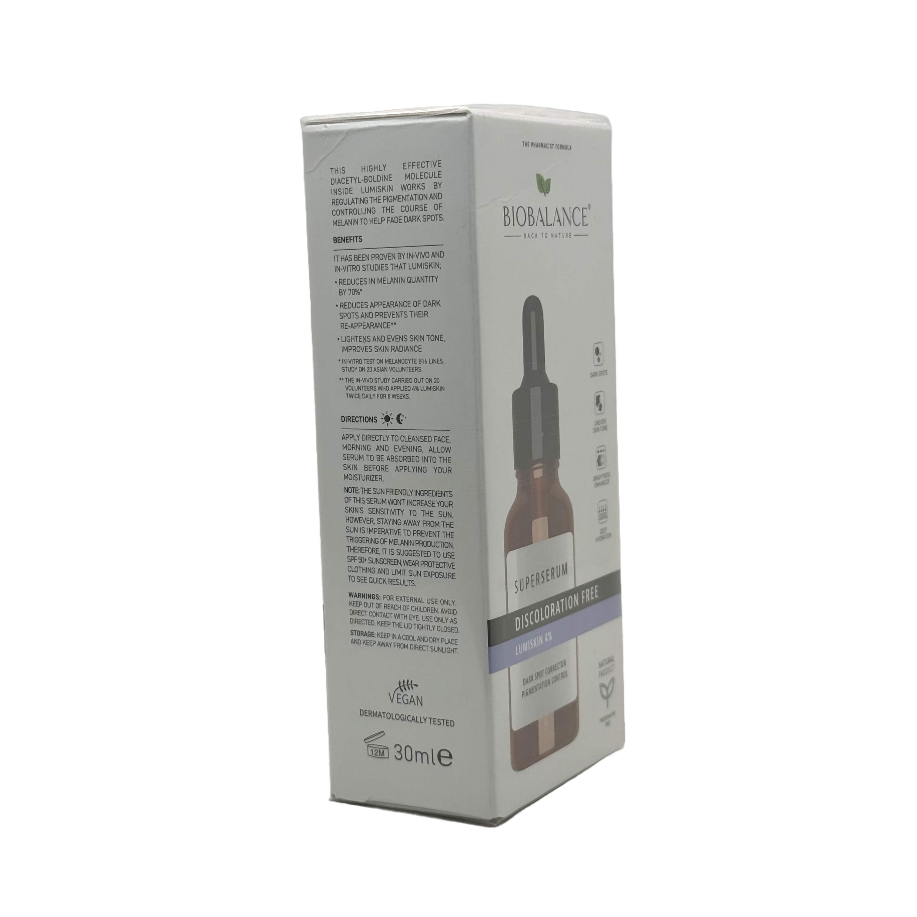 Biobalance Discoloration Free Lumiskin 4% Super Serum 30ml - بيوبالانس سيروم ديسكولوريشن فري لوميسكن 4% الفائق 30 مل