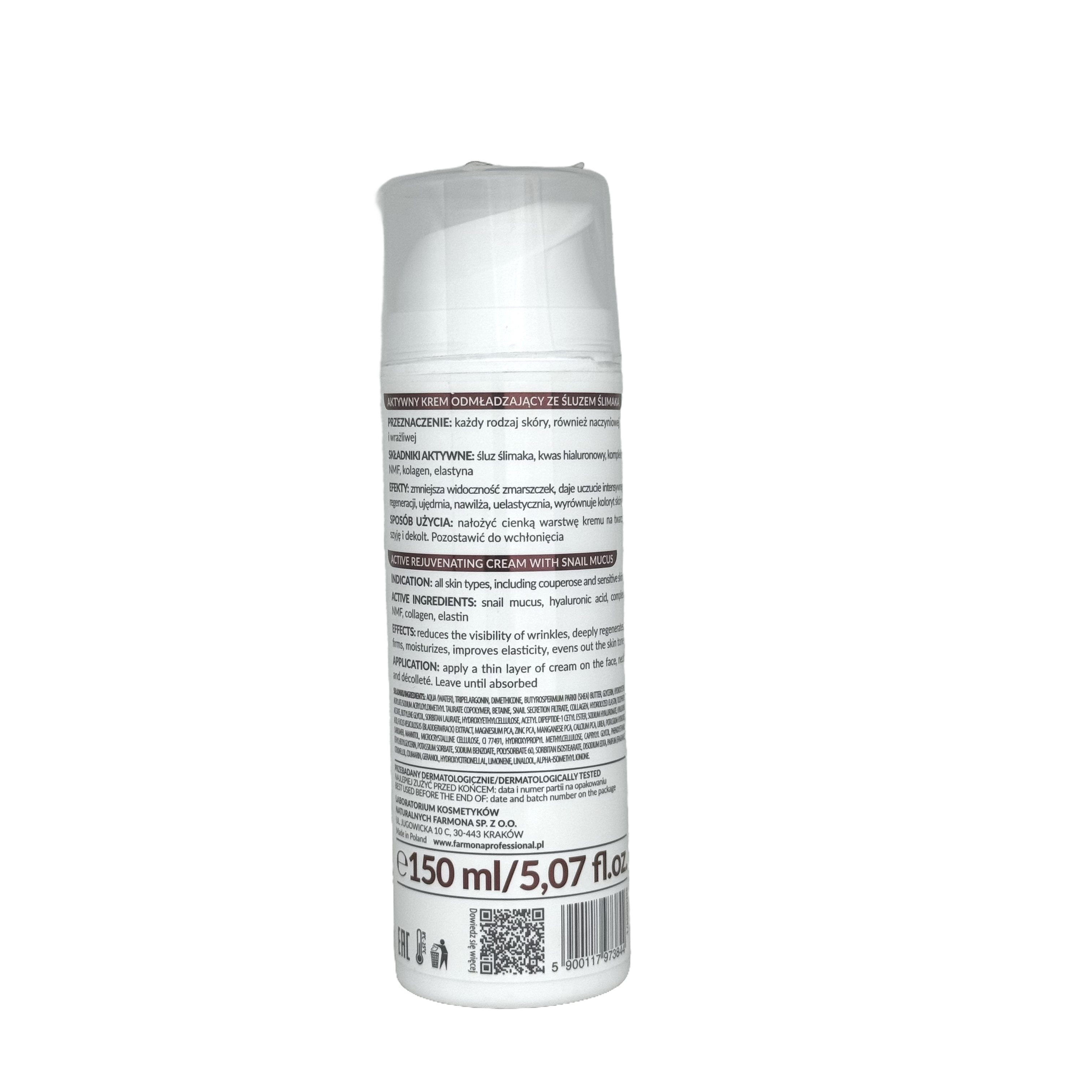 Farmona Snail Repair Active Rejuvenating Cream 150ml - فارمونا كريم سنايل ريبير لتجديد البشرة 150 مل