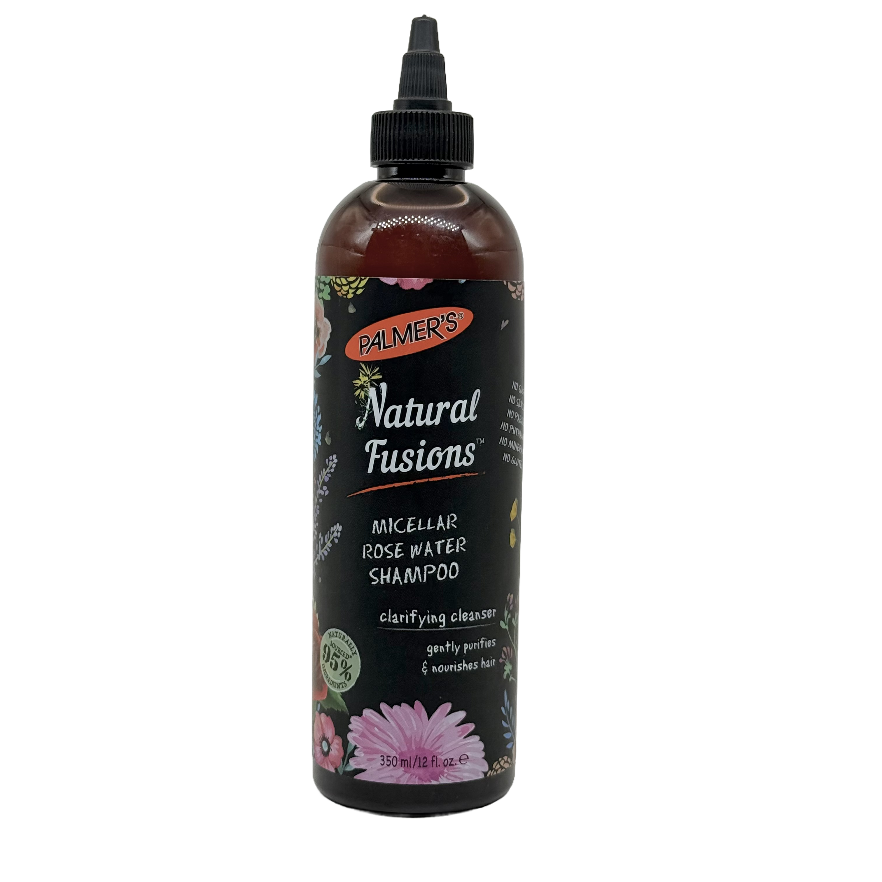 Palmers Natural Fusions Micellar Rose Water Shampoo 350ml - بالمرز ناتشورال فيوجنز شامبو ماء الورد الميسيلار 350 مل