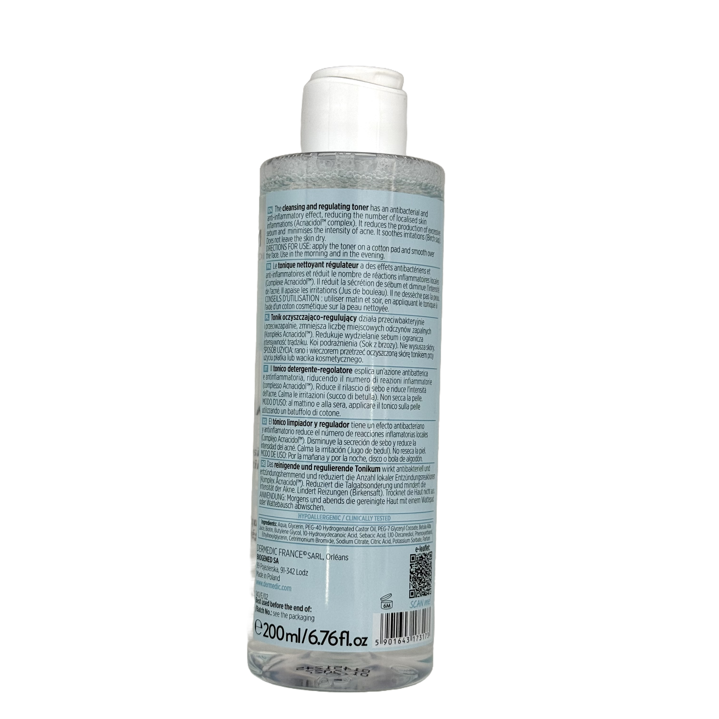 Dermedic Normacne Cleansing and Regulating Toner 200 ml - تونر ديرميديك نورماكن المنظف والمنظم للبشرة 200 مل