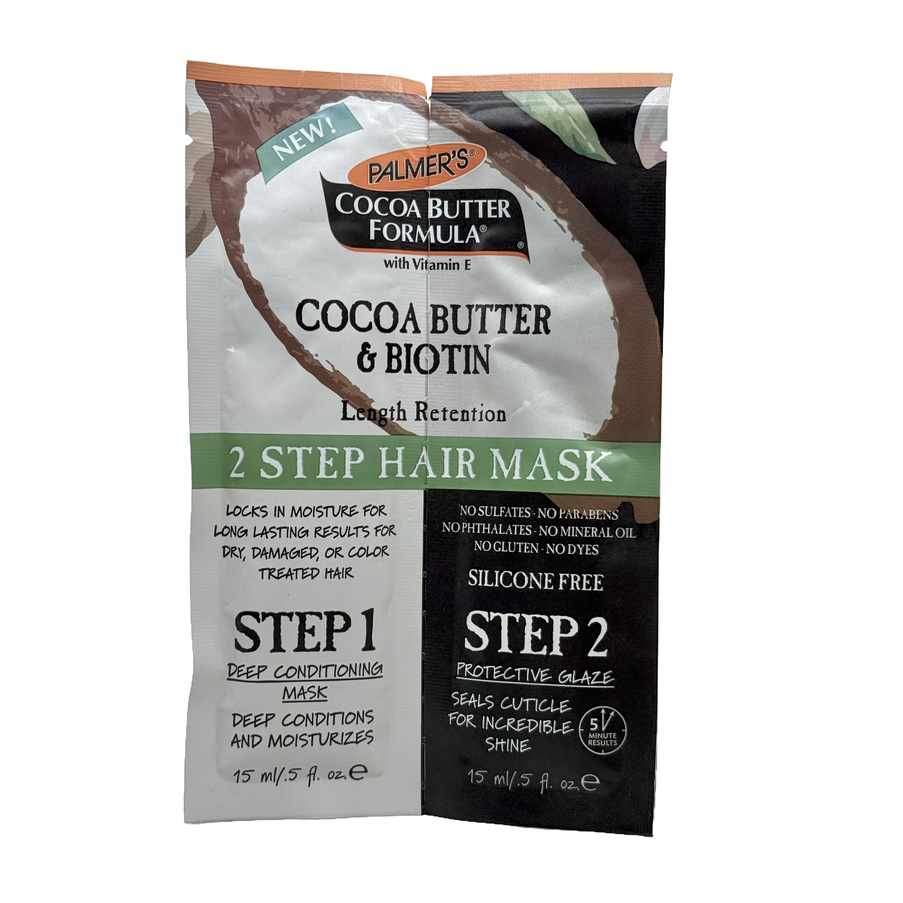 Palmers Cocoa Butter And Biotin 2 Step Hair Mask 30 ml - ماسك بالمرز بزبدة الكاكاو والبيوتين للشعر بخطوتين 30 مل