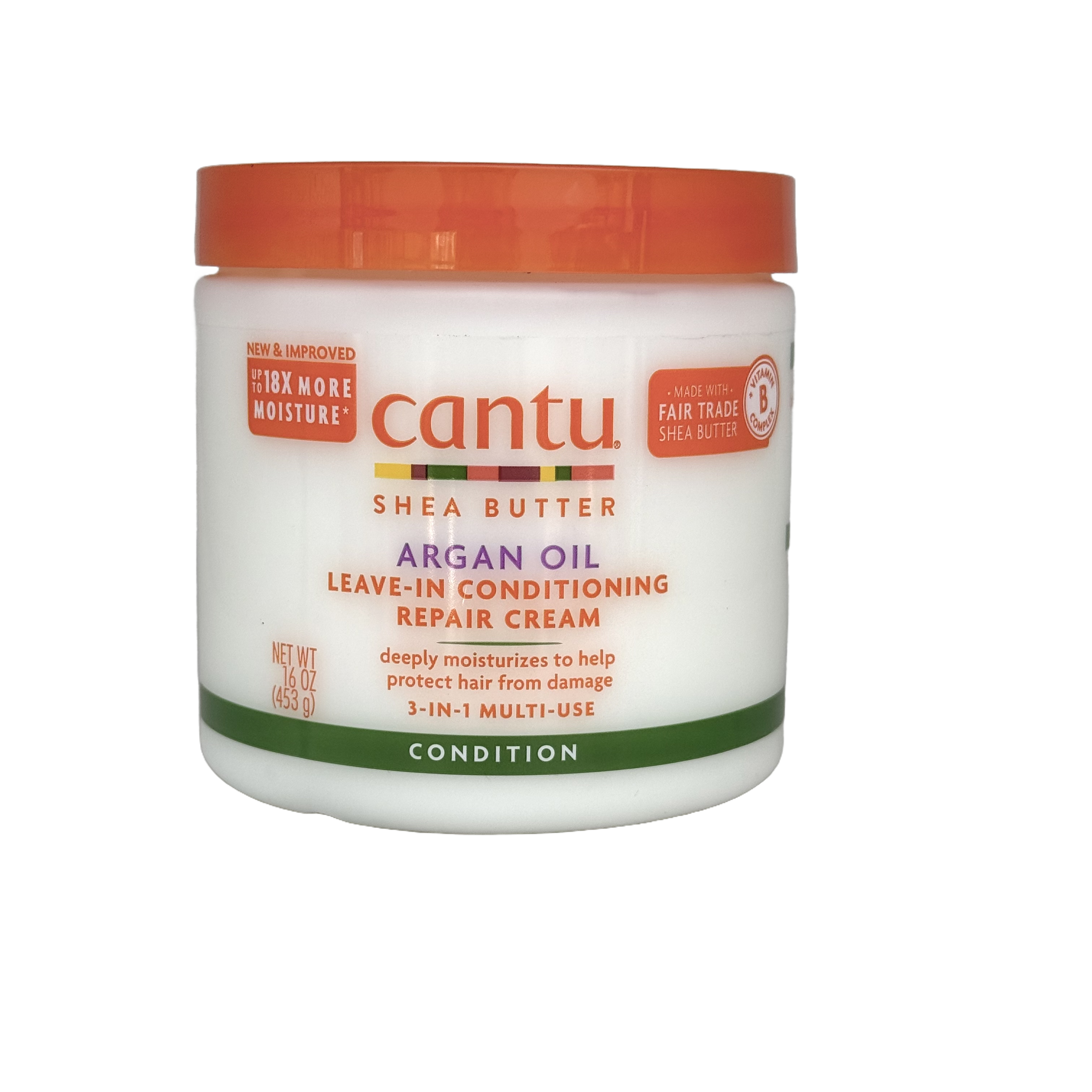 Cantu Argan Oil Leave-In Conditioning Repair Cream 453 g - كانتو كريم إصلاح وبلسم يترك على الشعر بزيت الأرجان 453 غرام