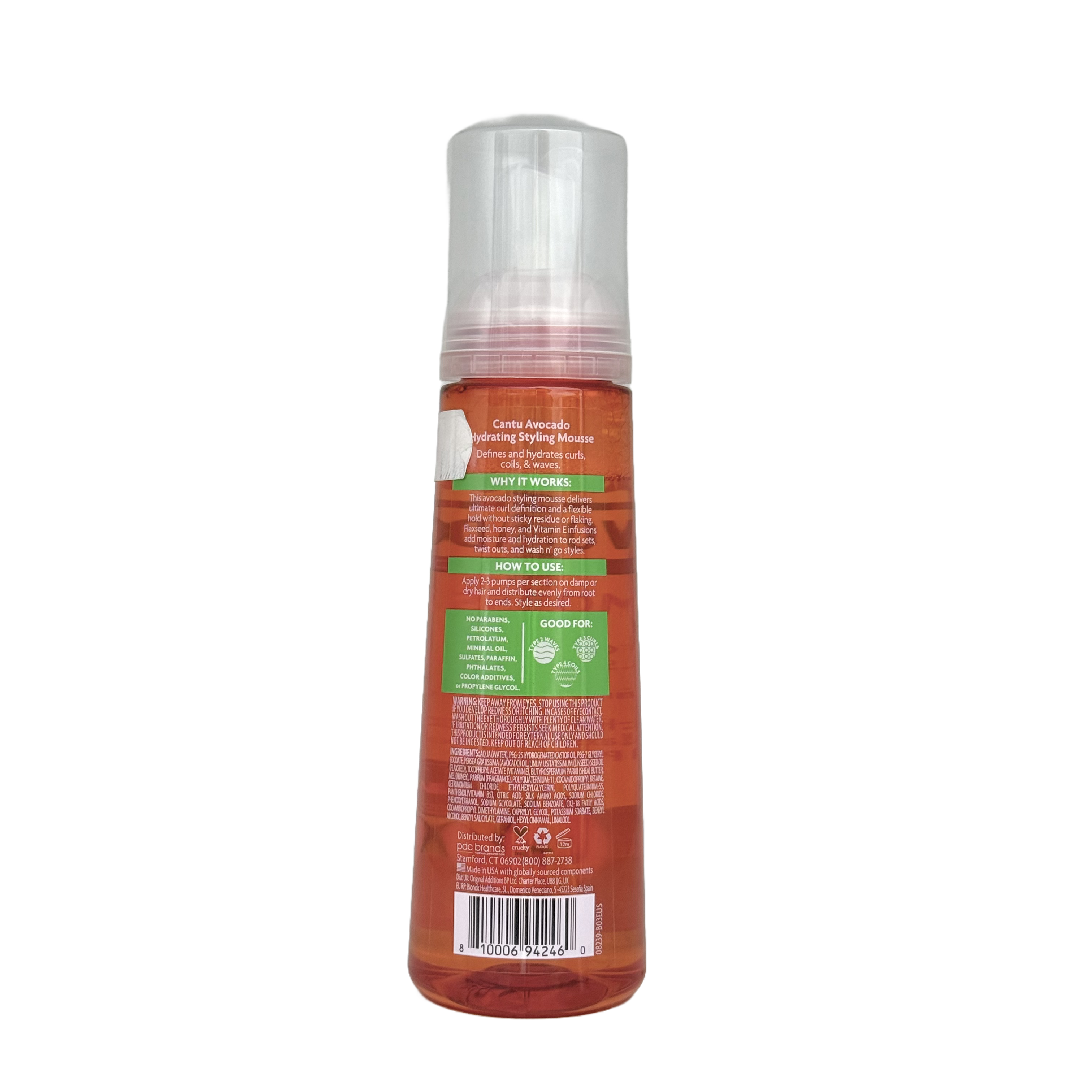 Cantu Avocado Hydrating Mousse 248 ml - كانتـو موس ترطيب وتحديد التموجات بالأفوكادو 248 مل