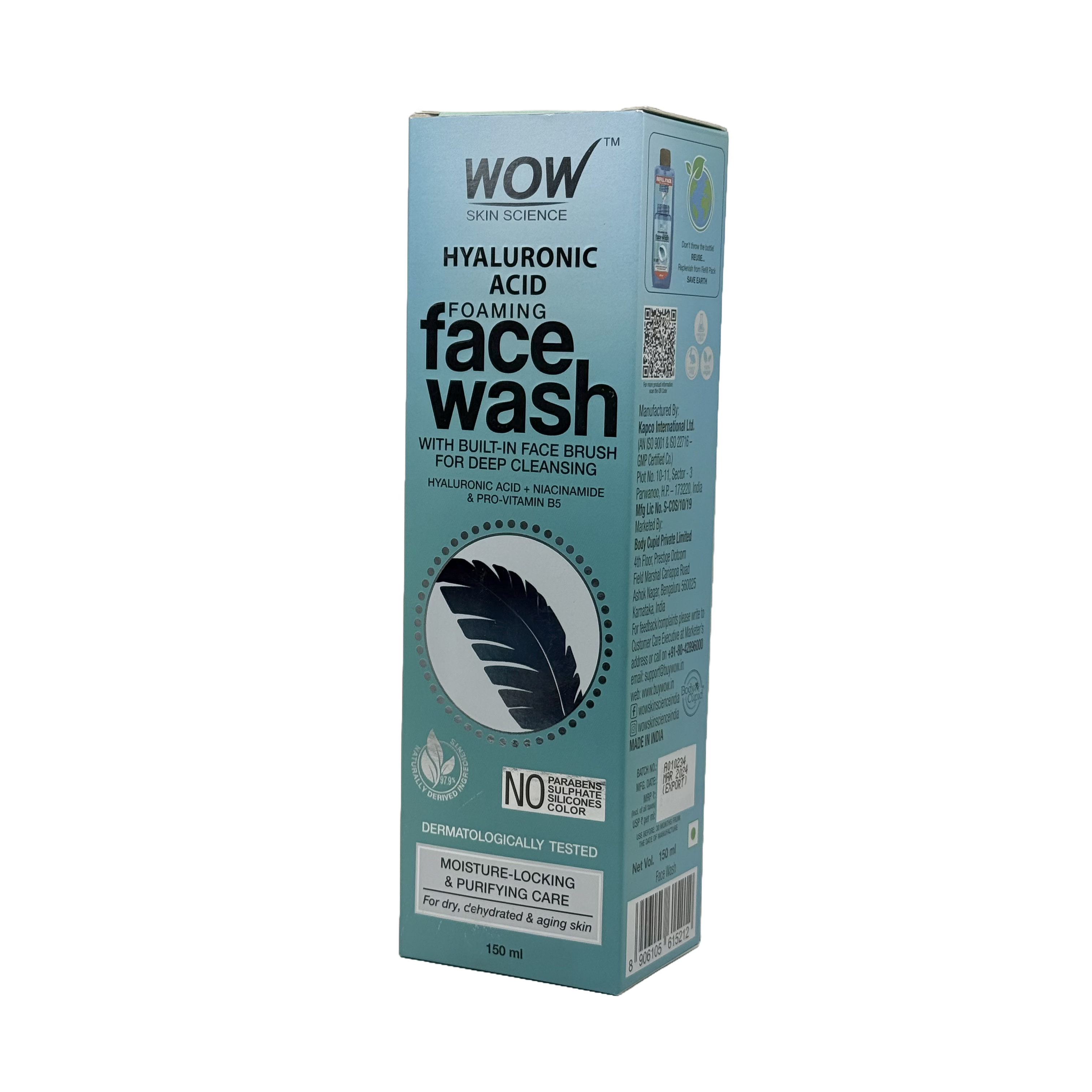 Wow Hyaluronic Acid Foaming Face Wash 150 ML - غسول واو بحمض الهيالورونيك الرغوي للوجه 150 مل