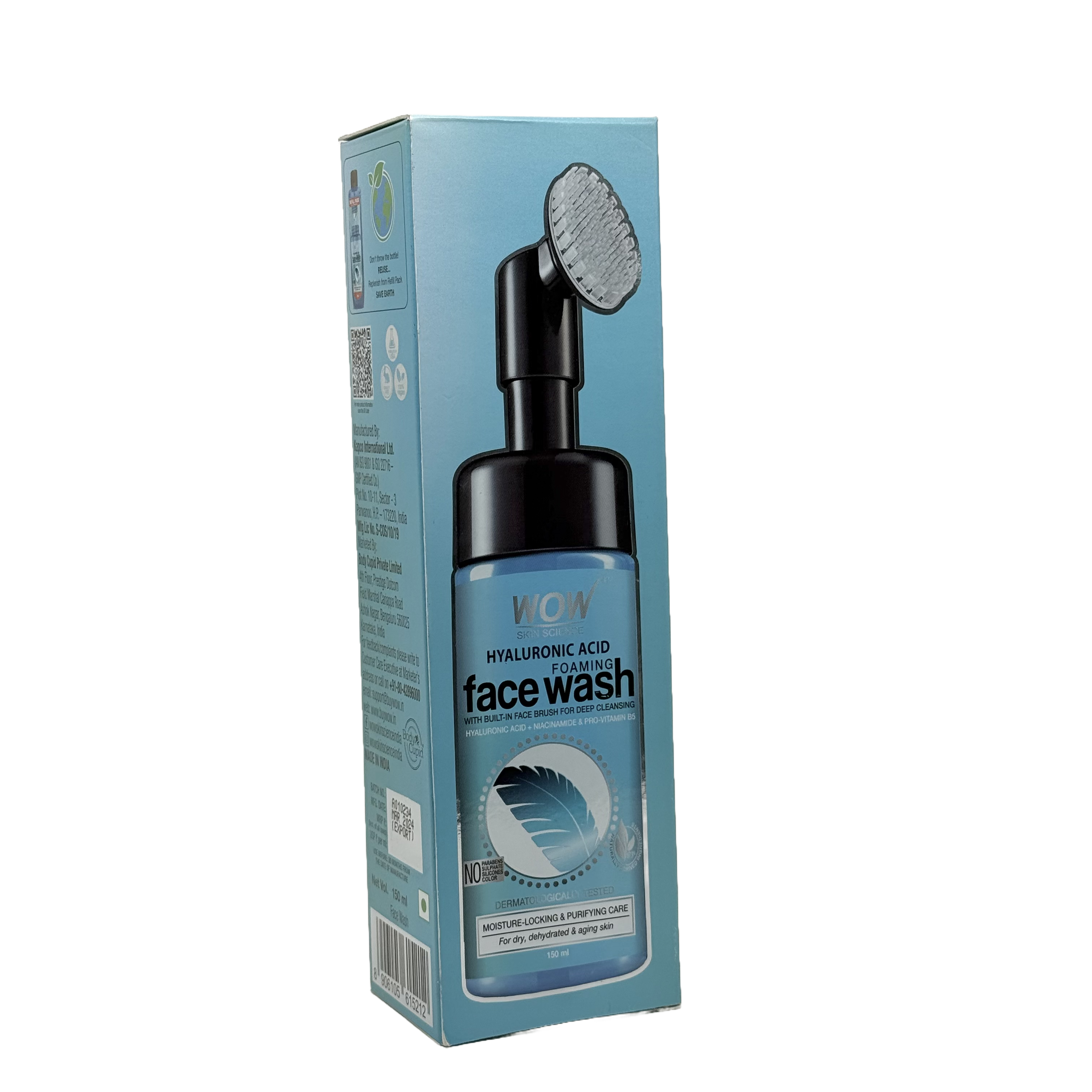 Wow Hyaluronic Acid Foaming Face Wash 150 ML - غسول واو بحمض الهيالورونيك الرغوي للوجه 150 مل