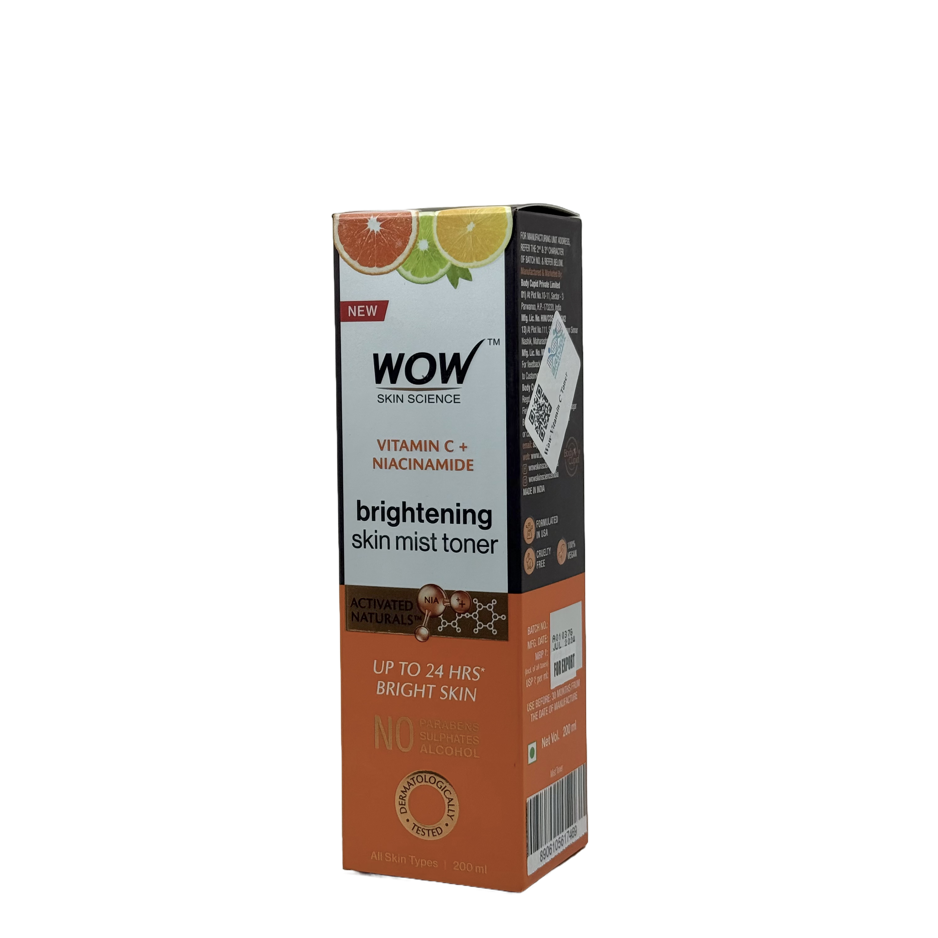 Wow Vitamin C & Niacinamide Brightening Skin Mist Toner 200 Ml - تونر رذاذ واو لتفتيح البشرة بفيتامين C والنياسيناميد 200 مل