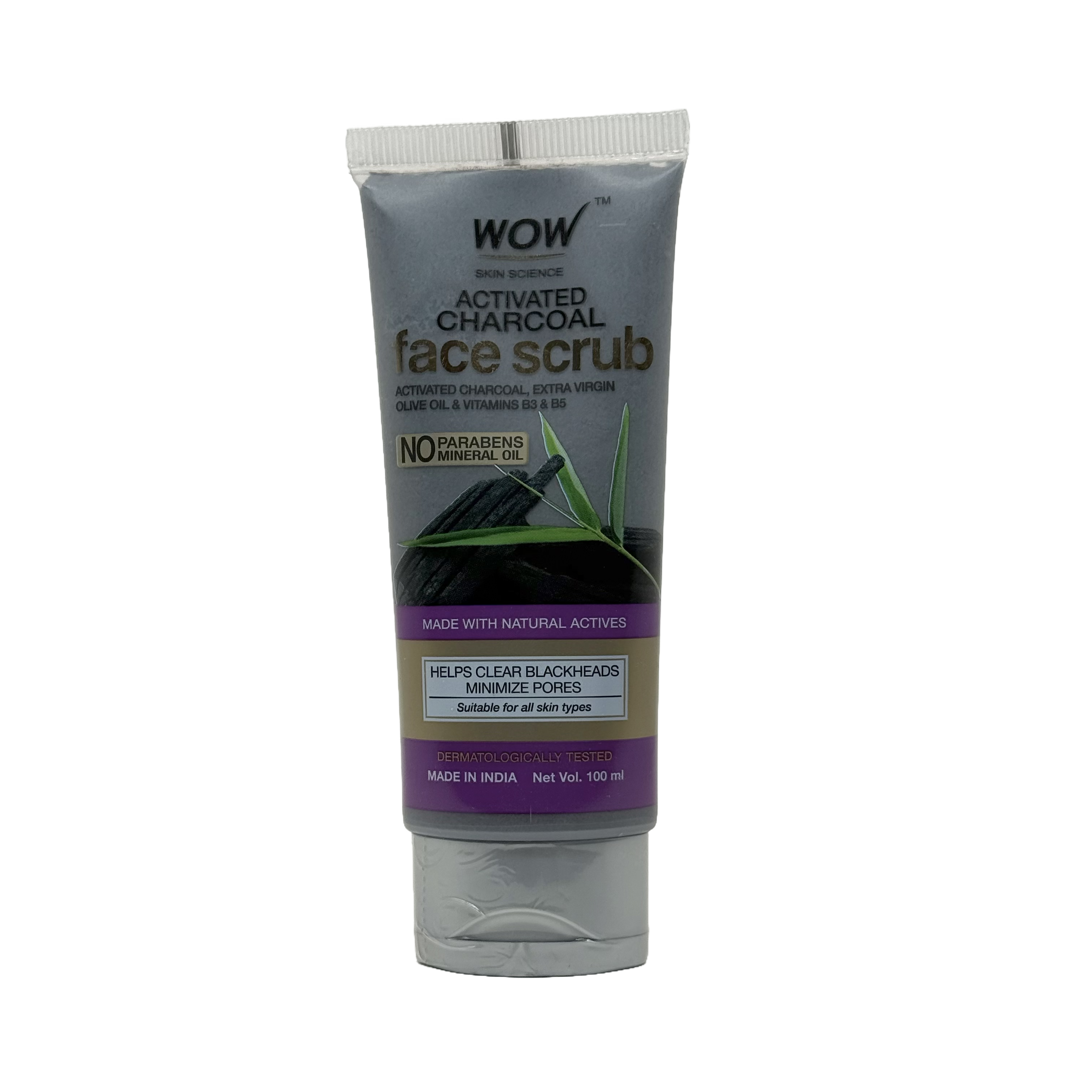 Wow Activated Charcoal Face Scrub 100ml - مقشر واو بالفحم النشط للوجه 100 مل