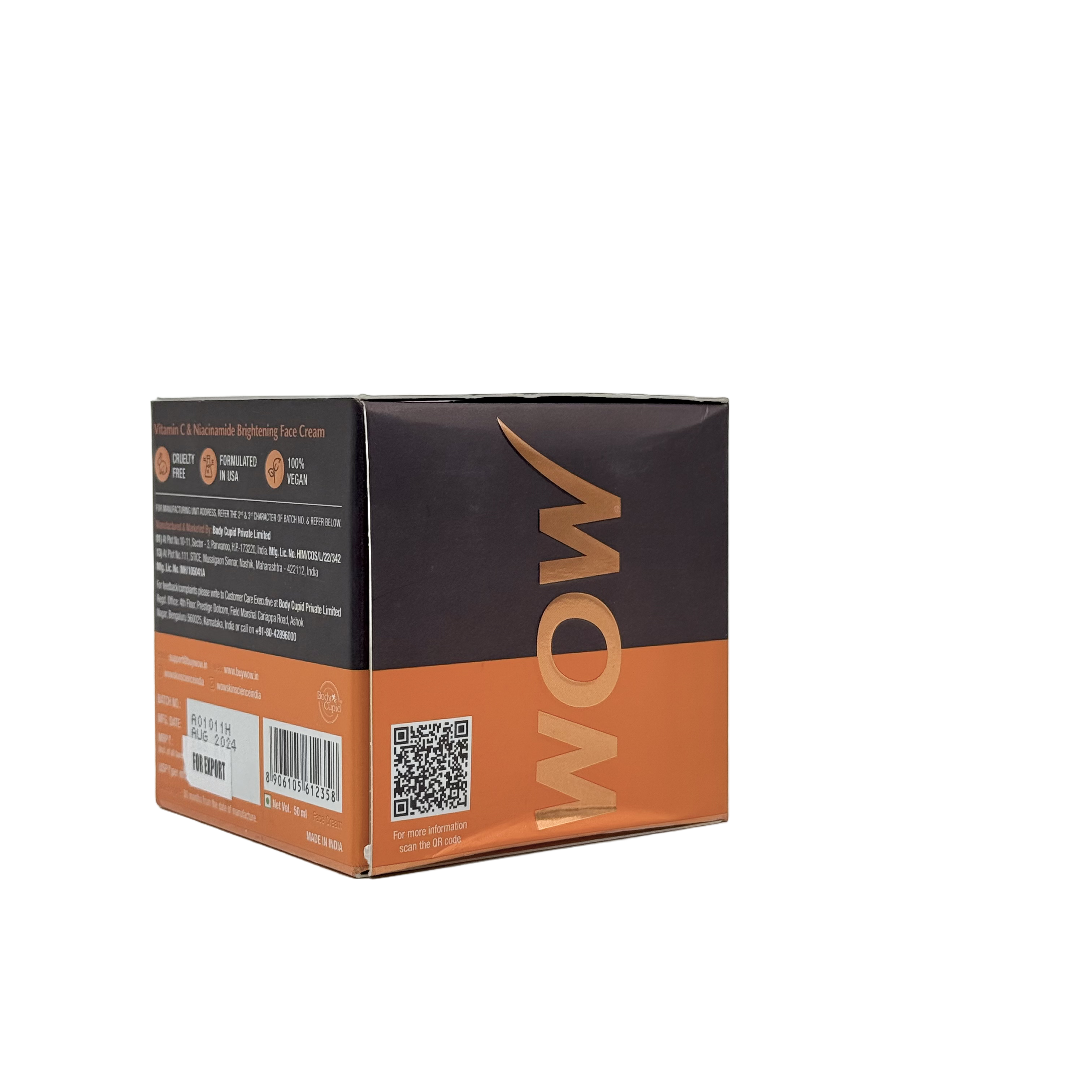 Wow Vitamin C & Niacinamide Face Cream 50 Ml - كريم واو للوجه بفيتامين C والنياسيناميد 50 مل