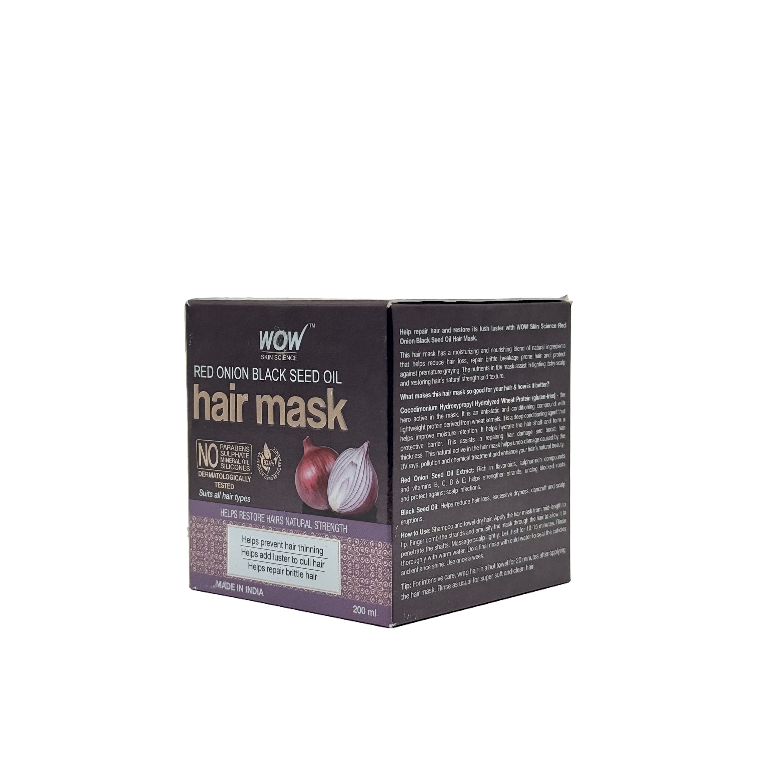 Wow Onion Black Seed Oil Hair Mask 200ml - ماسك واو للشعر بزيت البصل والحبة السوداء 200 مل