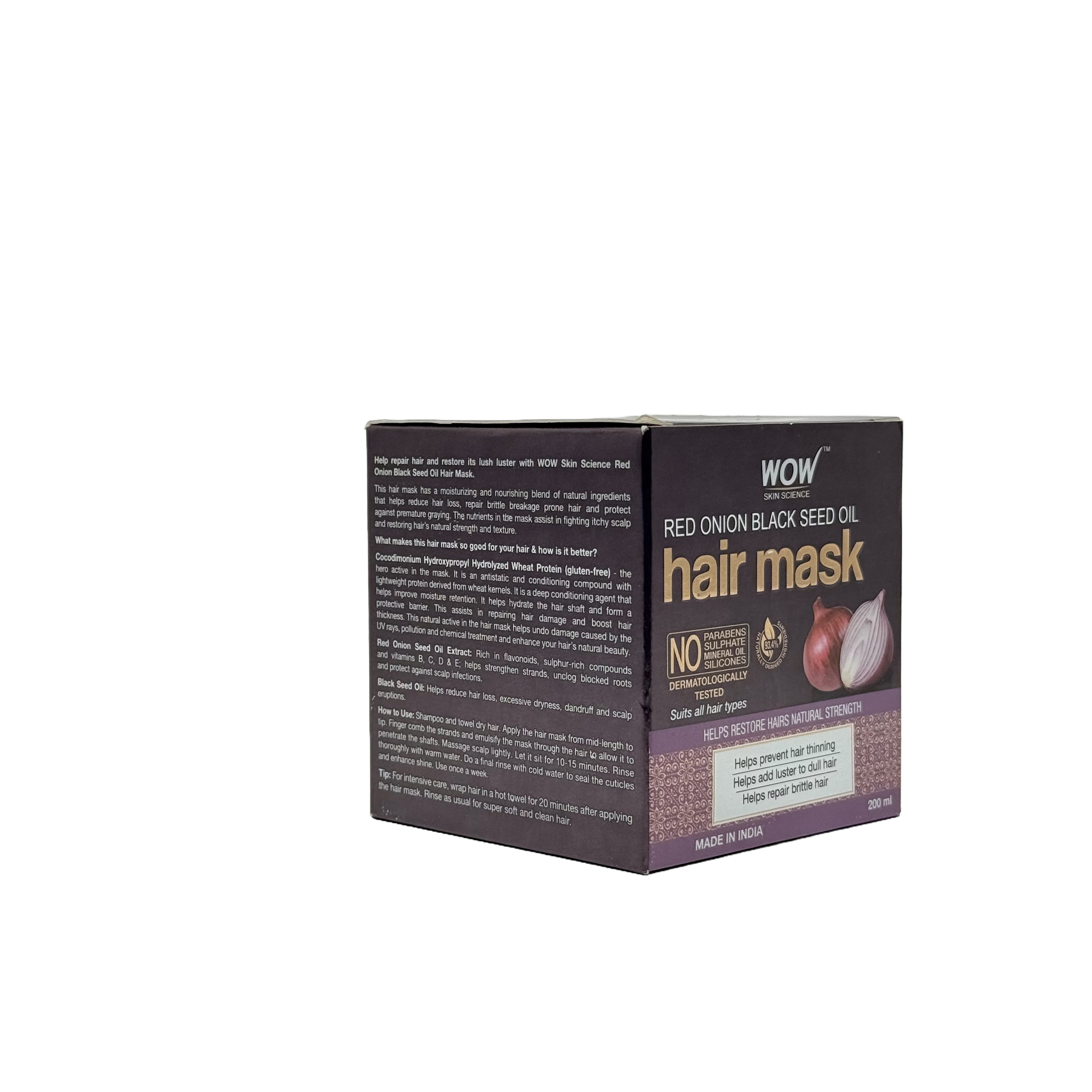 Wow Onion Black Seed Oil Hair Mask 200ml - ماسك واو للشعر بزيت البصل والحبة السوداء 200 مل