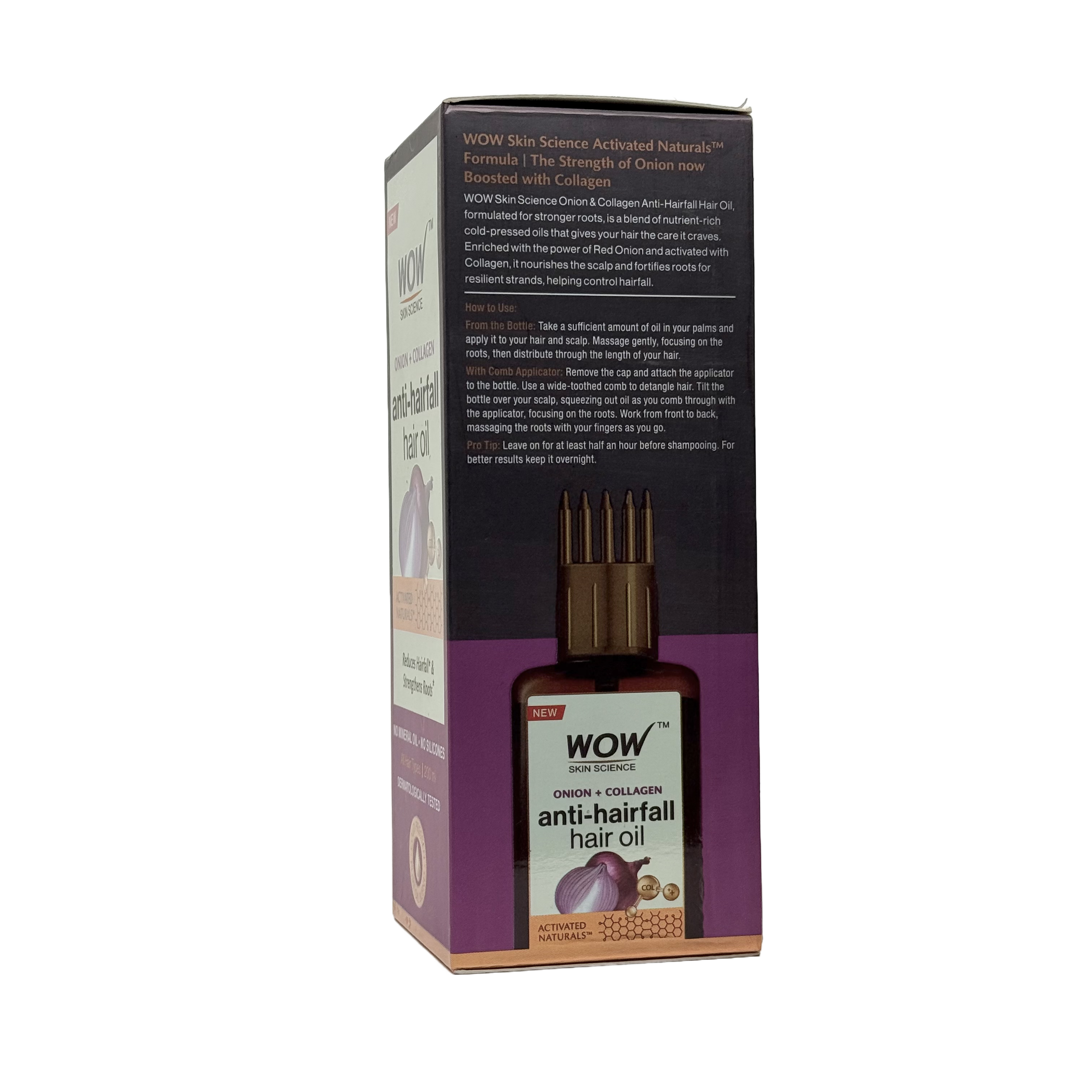 Wow Onion Anti-Hairfall Oil With Collagen 200ml - زيت واو المضاد لتساقط الشعر بالبصل والكولاجين 200 مل