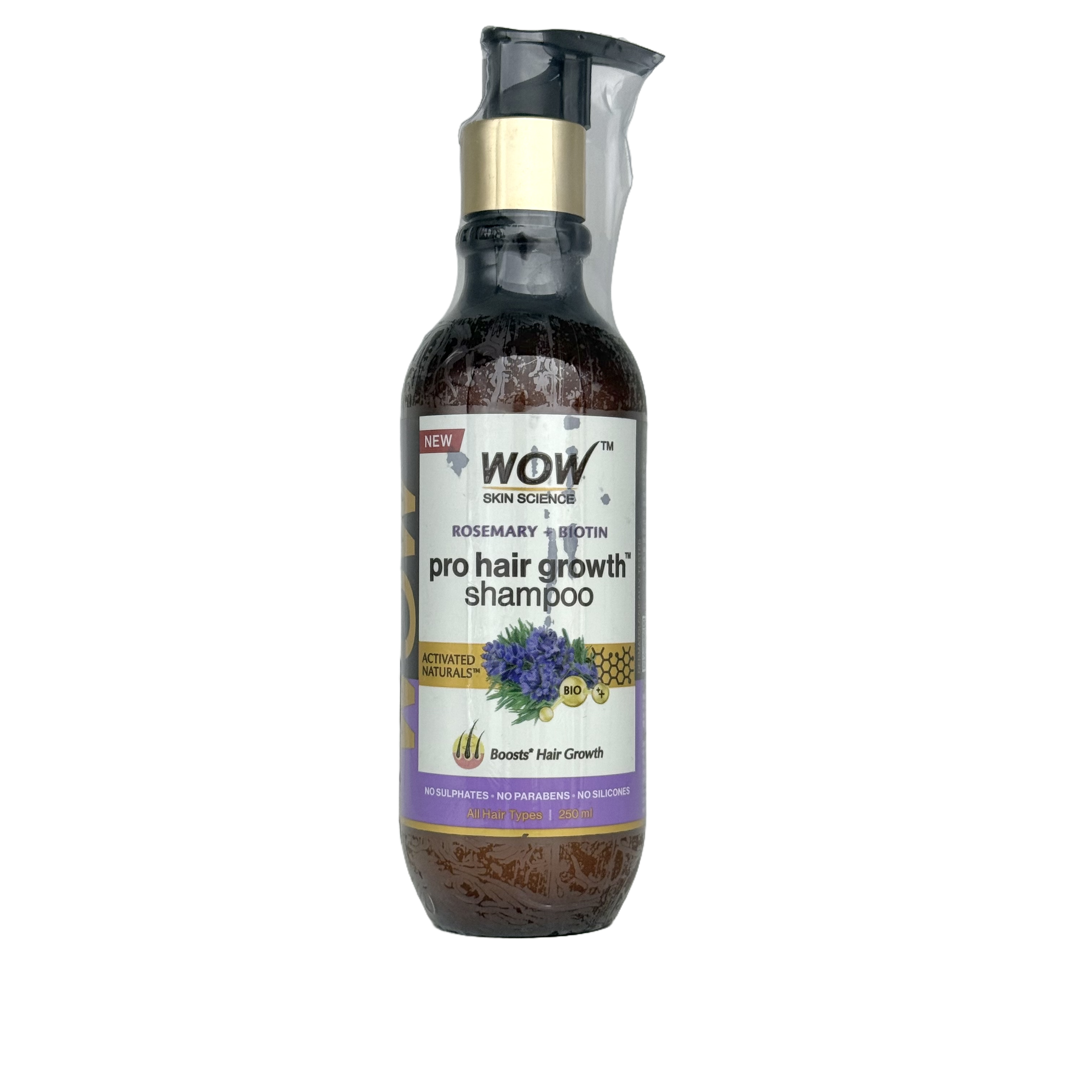 Wow Rosemary With Biotin Shampoo For Hair Growth 250 ML -  شامبو واو بإكليل الجبل والبيوتين لنمو الشعر 250 مل