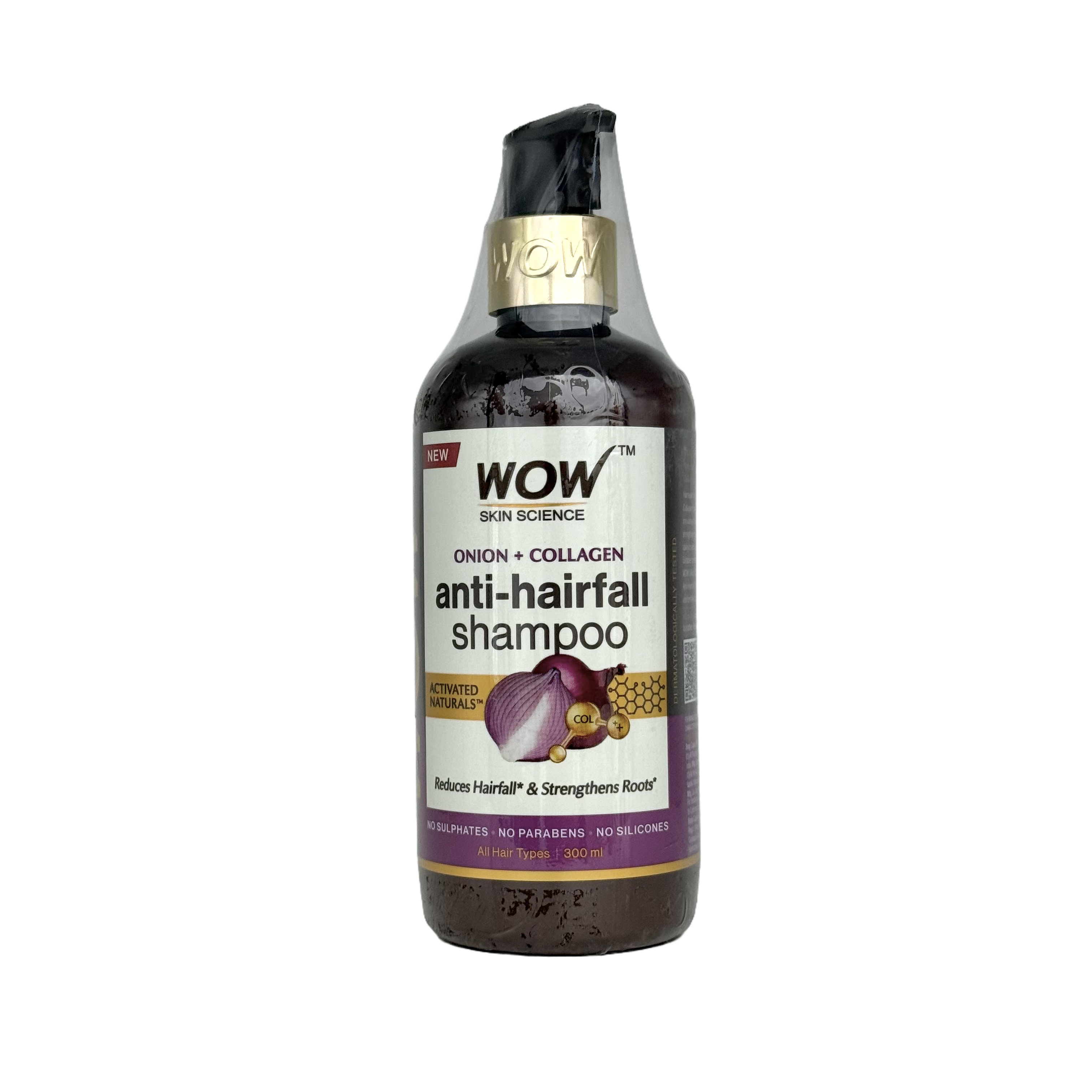 Wow Onion Anti Hairfall Shampoo With Collagen 300 ML - شامبو واو بالبصل والكولاجين المضاد لتساقط الشعر 300 مل