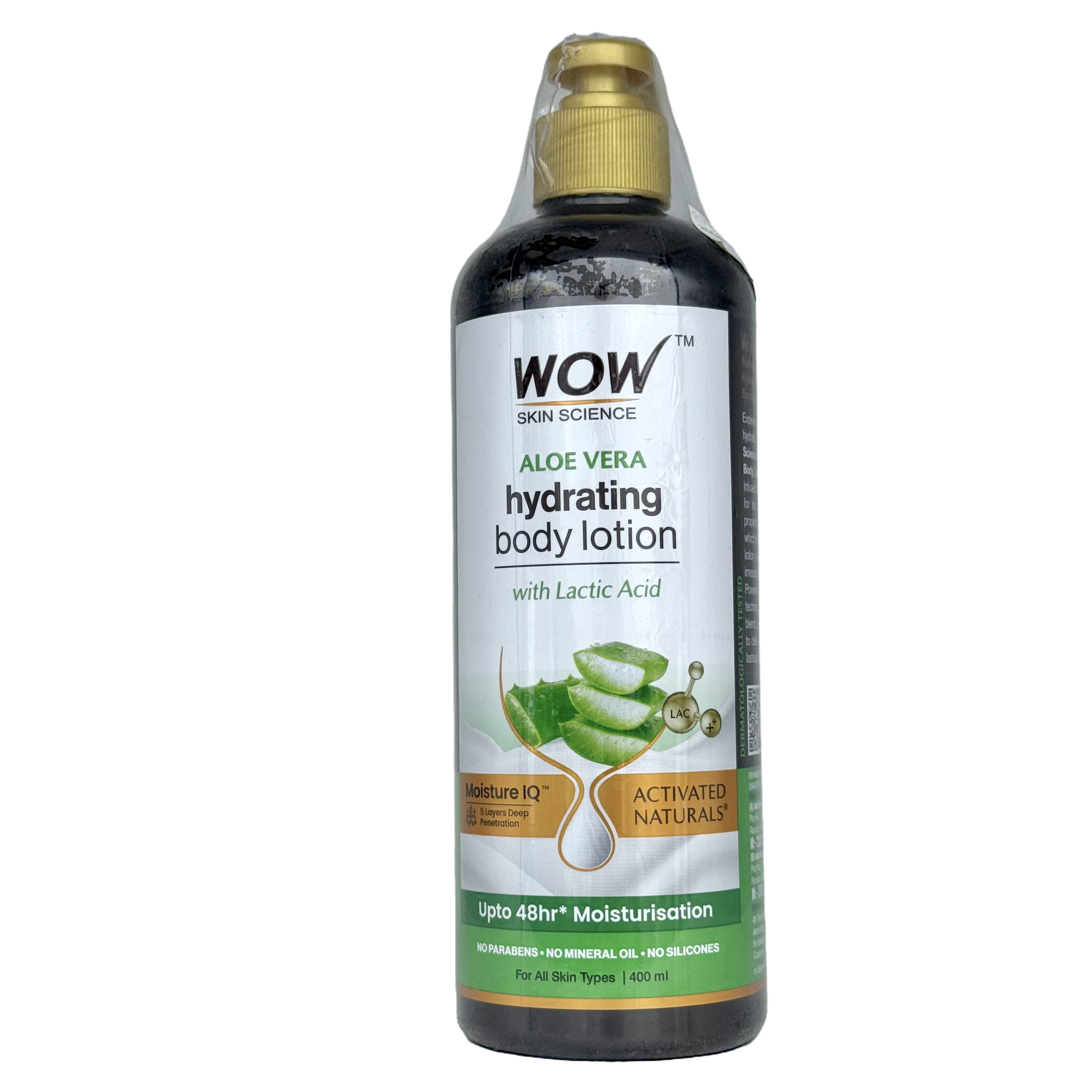 WOW Aloe Vera Hydrating Body Lotion With Lactic Acid 400 Ml - لوشن واو المرطب للجسم بالألوفيرا وحمض اللاكتيك 400 مل