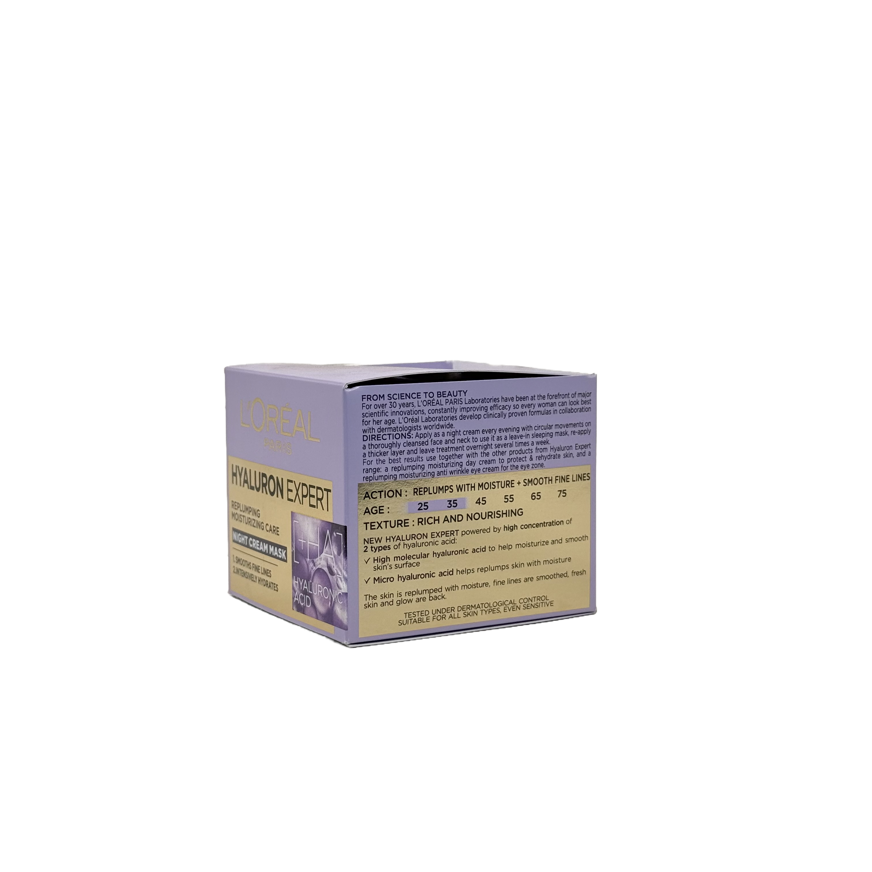 Loreal Hyaluron Expert Night Cream Mask 50 ml - كريم لوريال هيالورون إكسبرت الليلي الماسك 50 مل