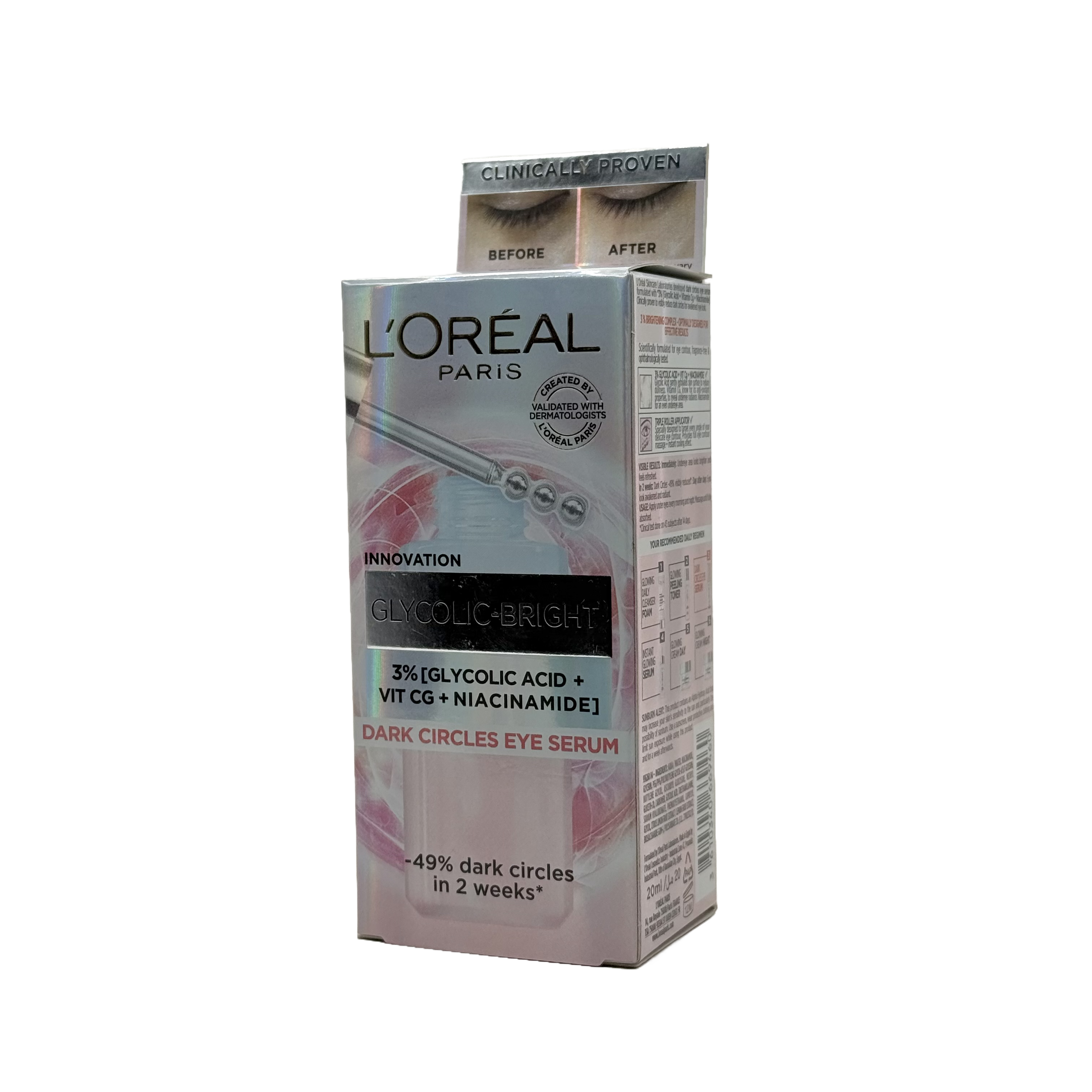 Loreal Glycolic Bright Dark Circles Eye Serum 20Ml - سيروم لوريال جلايكوليك برايت للهالات السوداء حول العين 20 مل