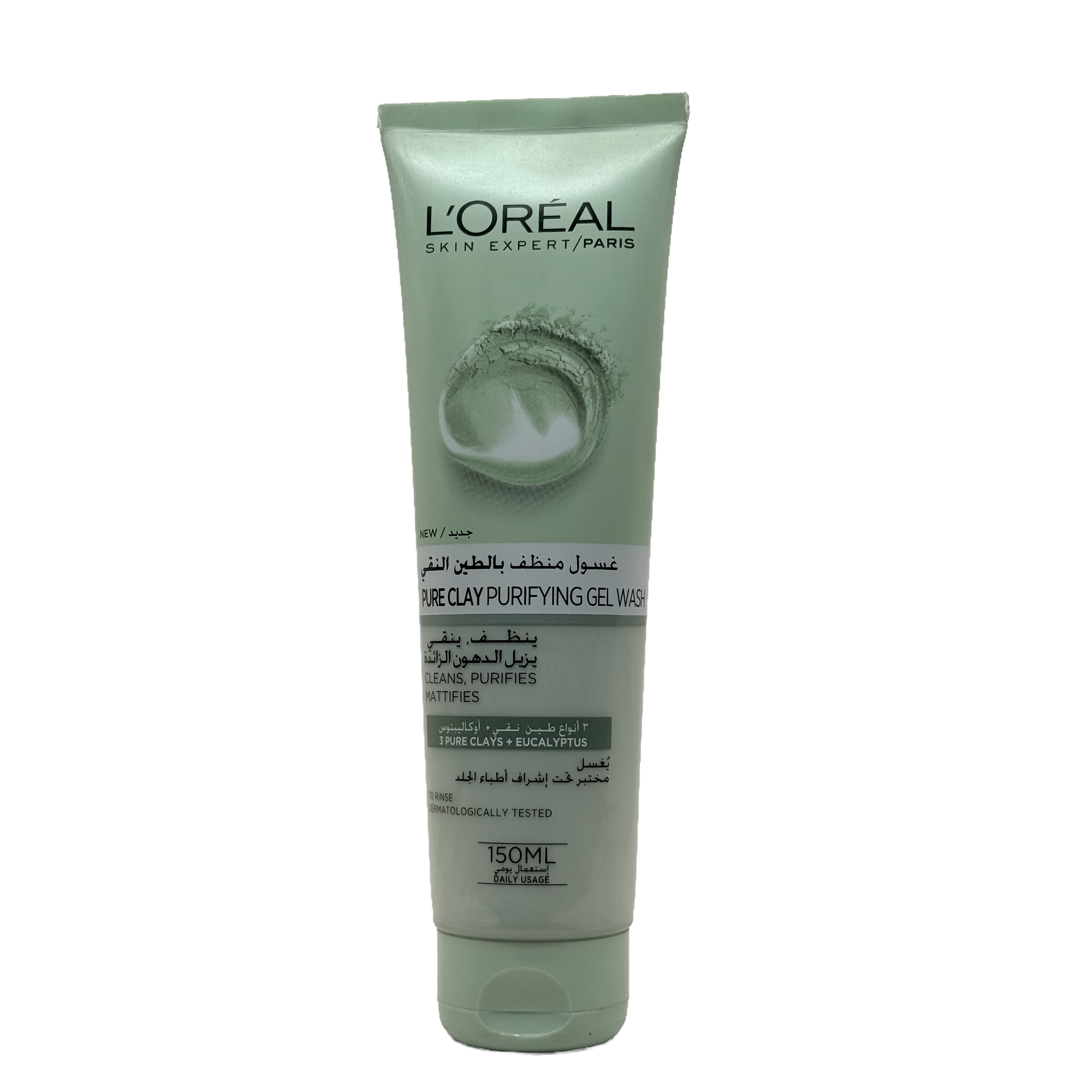 Loreal Pure Clay Purifying Gel Wash 150ml - غسول لوريال الطين النقي المنقي جل 150 مل