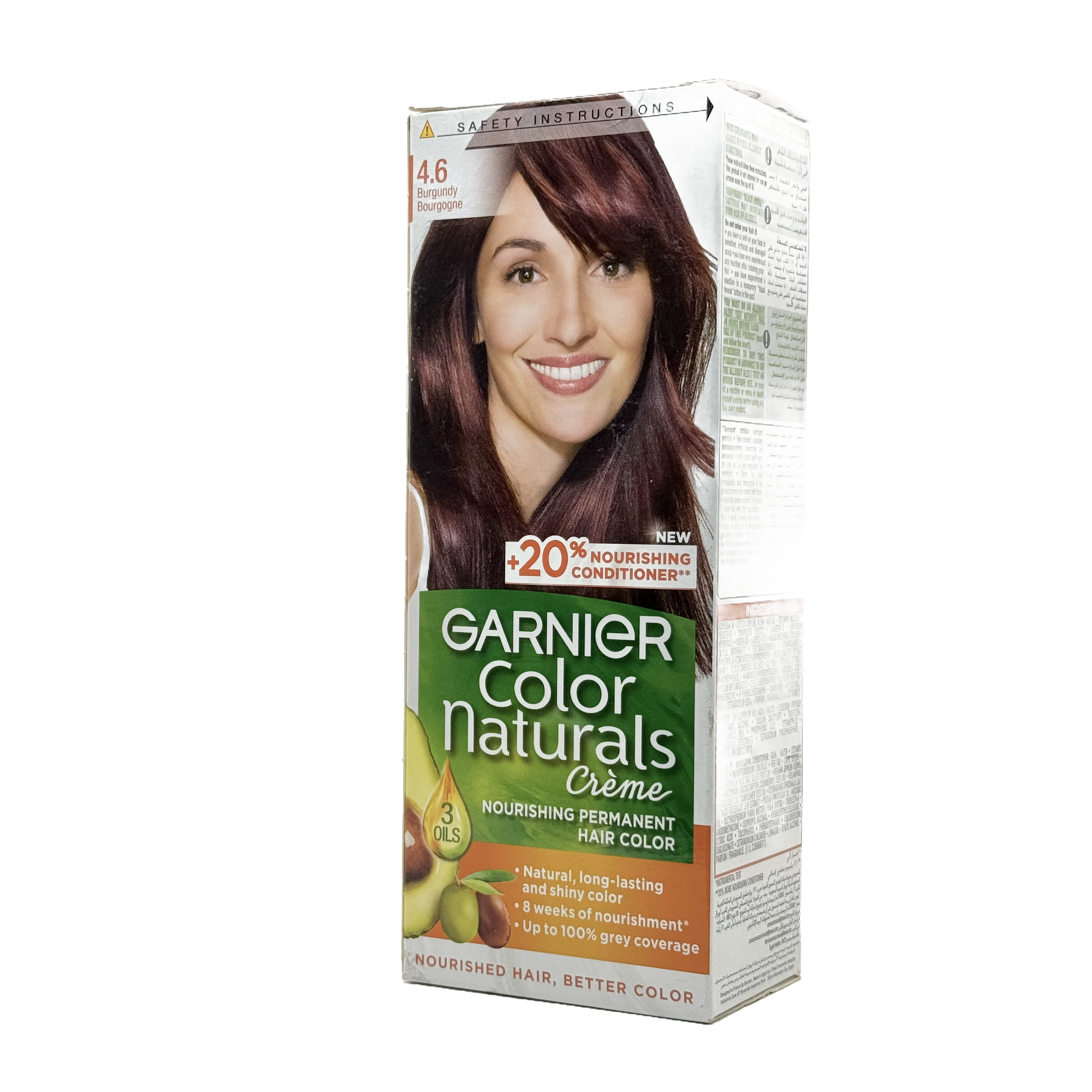 Garnier Color Naturals 4.6 Burgundy Permanent Hair Color Cream - غارنييه كولور ناتشورلز 4.6 بورغندي كريم صبغة شعر دائمة